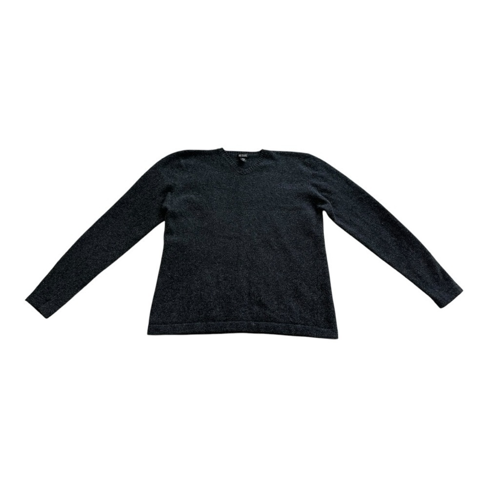 Lambswool & Silk V-Neck Sweater Long Sleeve Academia Preppy Classic - Size XL